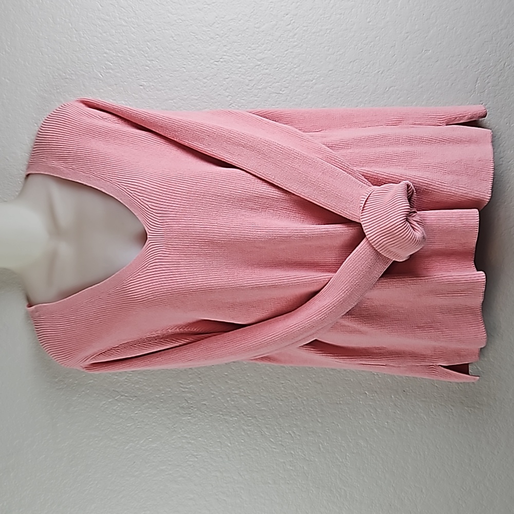 J. Jill | Women's Pink Barbie Cotton Blend V-Neck Long Sleeves Knit Sweater  XL